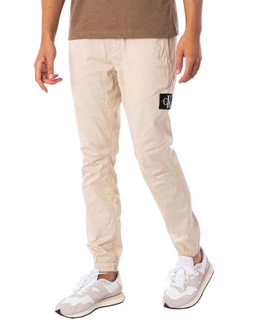 Calvin Klein Natural Monologo Badge Casual Trousers for men