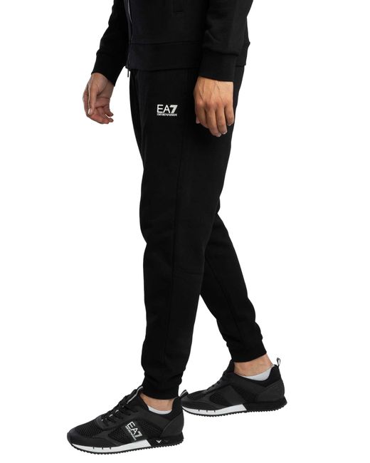 EA7 Black Train Core Zip Hoodie Tracksuit for men