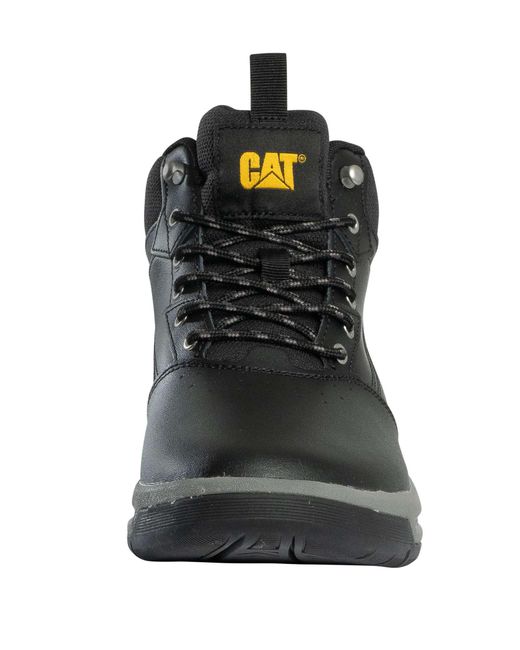 Caterpillar Black Apa Cush Sport Leather Boots for men