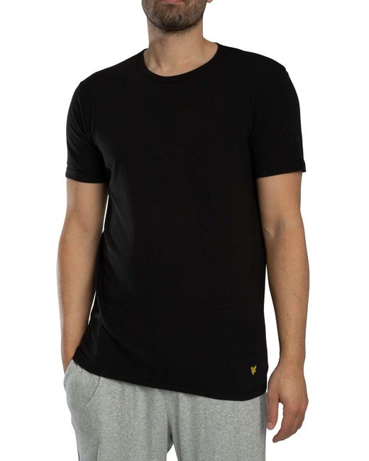 Lyle & Scott Black 5 Pack Basic Lounge T-shirt for men