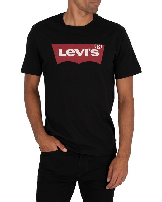 Men's Levi's Batwing Chest Printed Crew Neck Short Sleeves T-Shirts 4 colours 