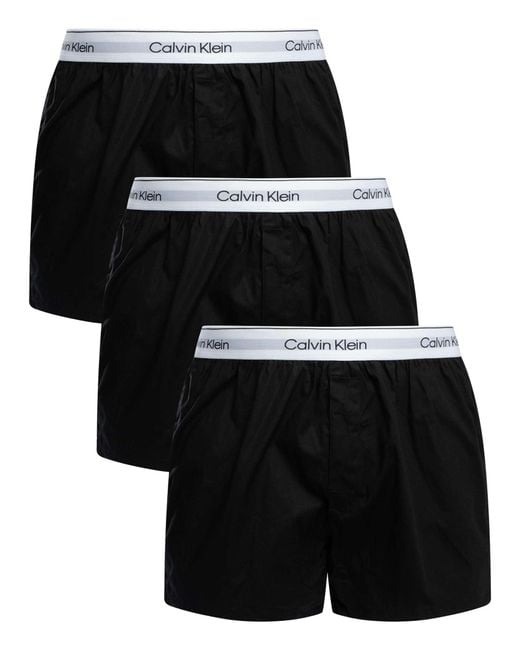 Calvin Klein Black 3 Pack Icon Slim Boxers for men