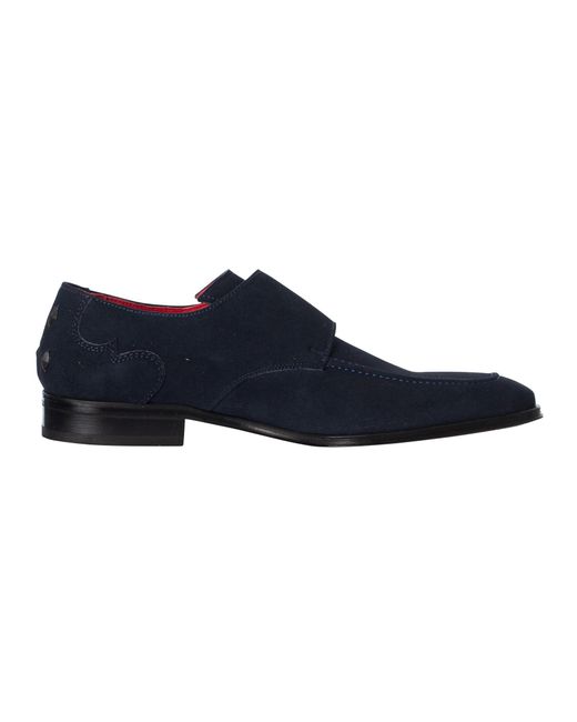 Jeffery West Blue Suede Monk Shoes for men