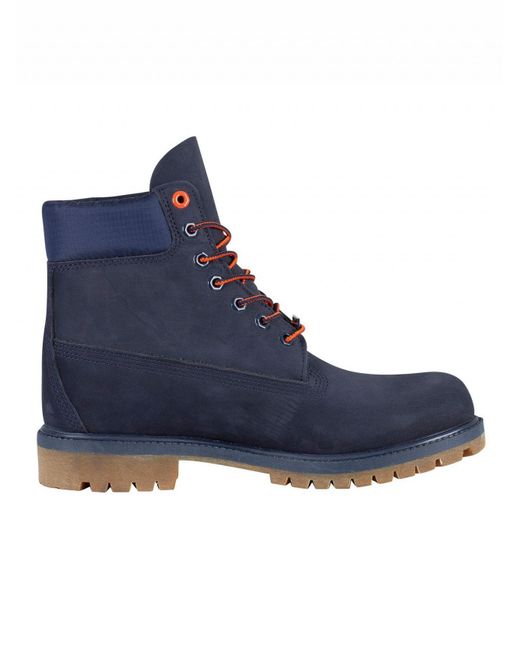 Timberland Navy Nubuck Premium 6 Inch Waterproof Boots in Blue for