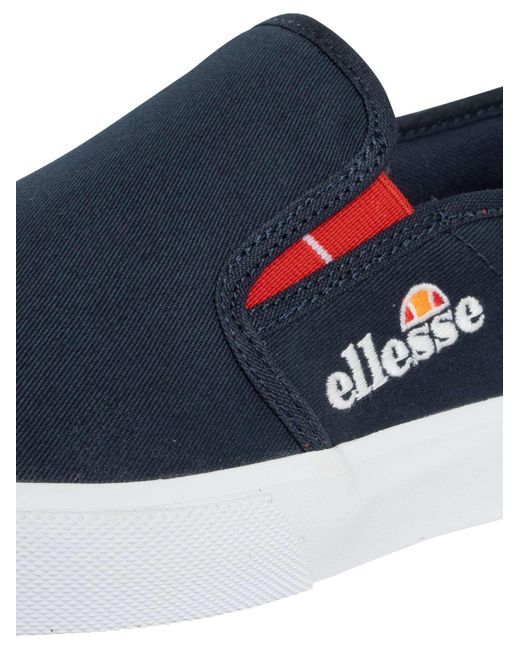 Ellesse Blue Prazzo Text Am Slip On Trainers for men