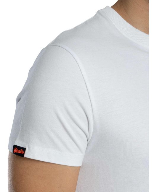 Superdry White Essential Contrast Emb T-shirt for men