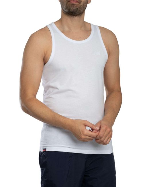 Superdry White Essential Logo Vest for men