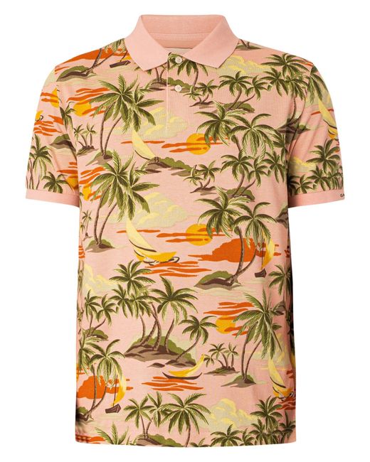 Gant Multicolor Hawaii Print Polo Shirt for men