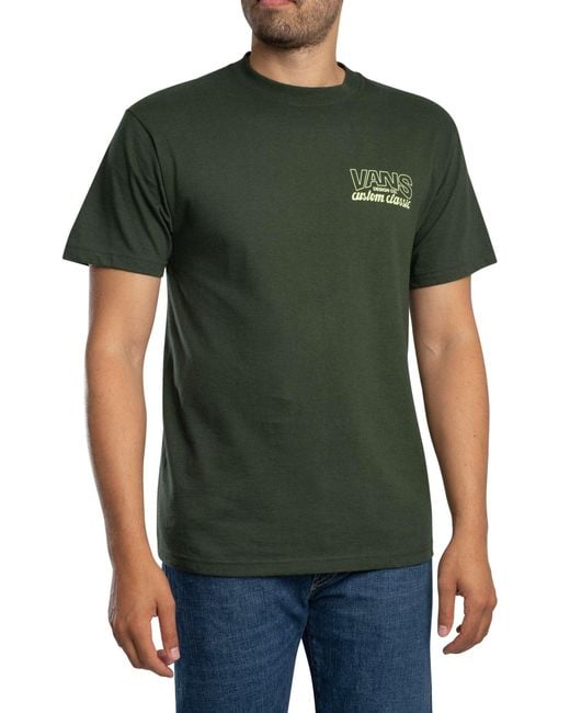 Vans Green Shop Front Back Graphic T-shirt for men
