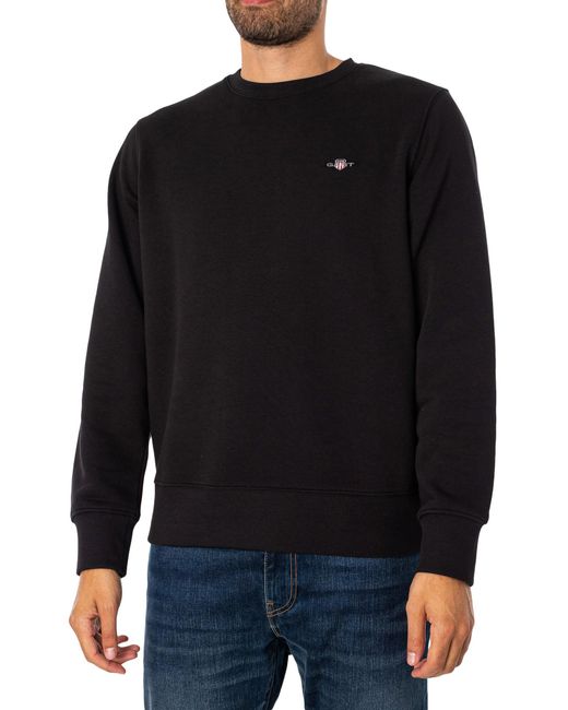 Gant Black Regular Shield Sweatshirt for men