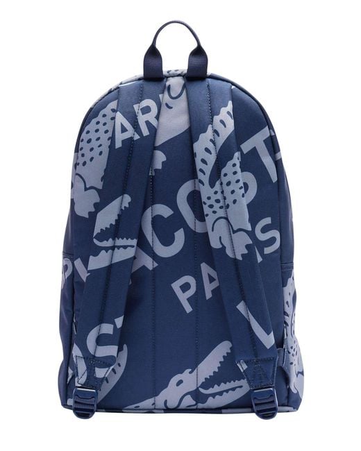 Lacoste Blue All-over Paris Backpack for men