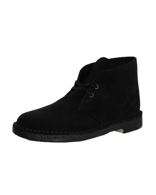 Clarks Black Suede Desert Boots for men