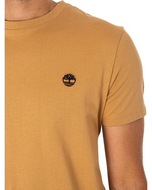 Timberland Black Slim Fit Embroidered Logo T-shirt for men