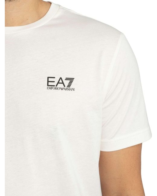 EA7 White Chest Logo T-shirt for men
