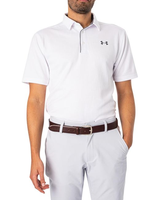 Under Armour White Tech Polo Shirt for men