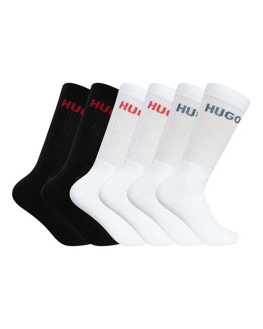 HUGO White 6 Pack Quarter Socks for men