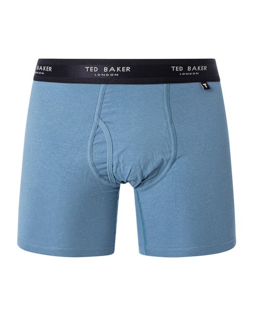 Ted Baker Blue 3 Pack Cotton Stretch Boxer Briefs for men