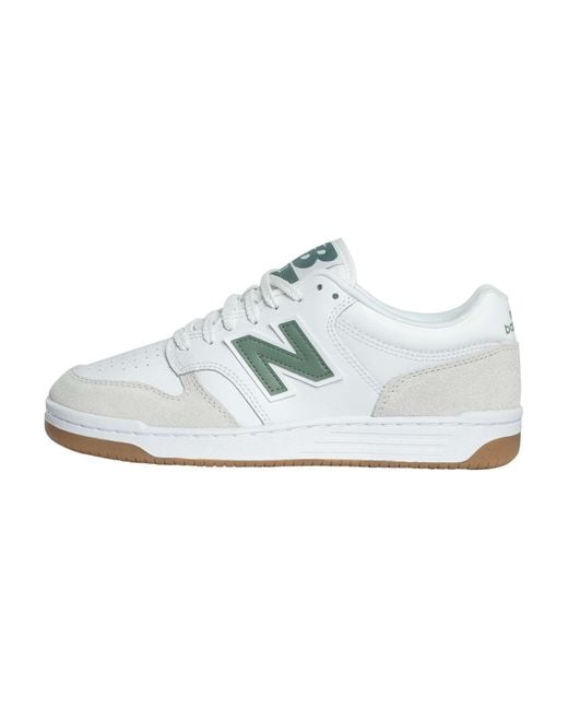 New Balance White 480 Leather Trainers for men