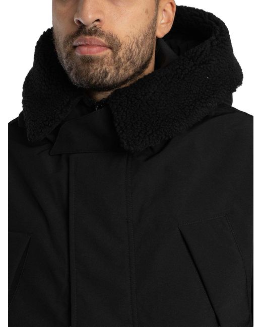 Lyle & Scott Black Cold Weather Parka Jacket for men