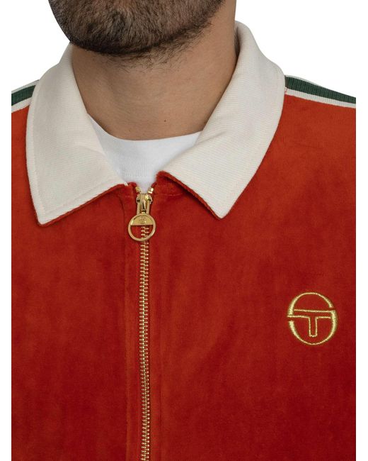 Sergio Tacchini Red Monte Velour Track Jacket for men