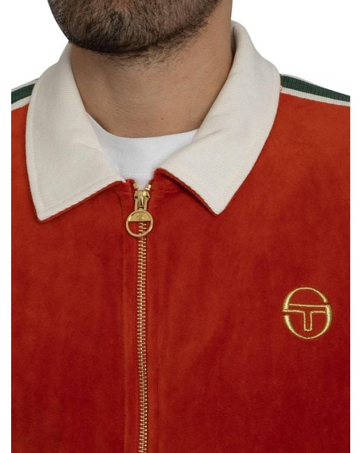 Sergio Tacchini Red Monte Velour Track Jacket for men
