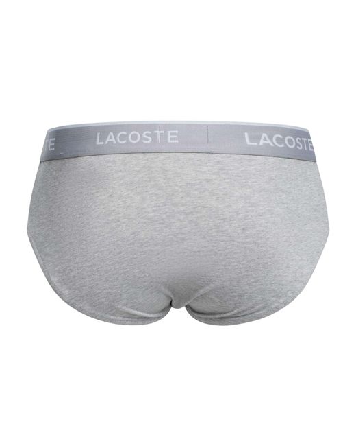 Lacoste White 3 Pack Cotton Stretch Briefs for men