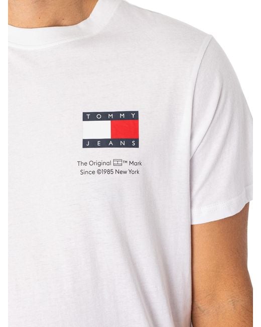 Tommy Hilfiger White Slim Essential Flag T-shirt for men