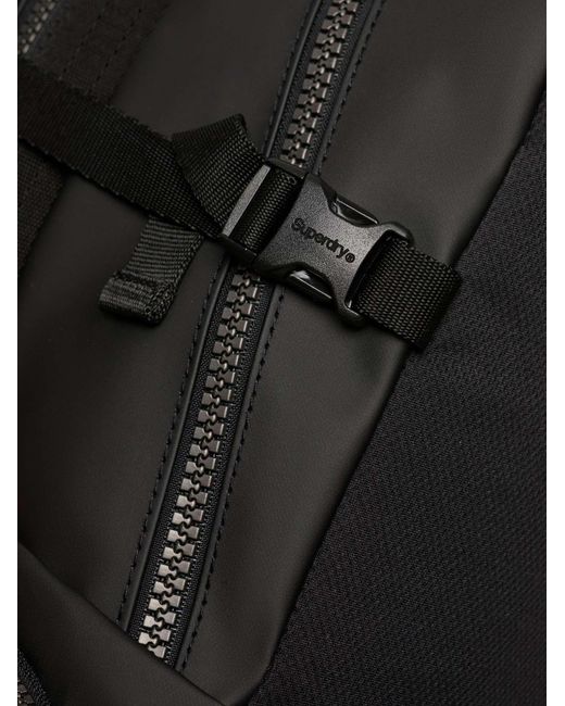 Superdry Black Tarp Emb Backpack for men