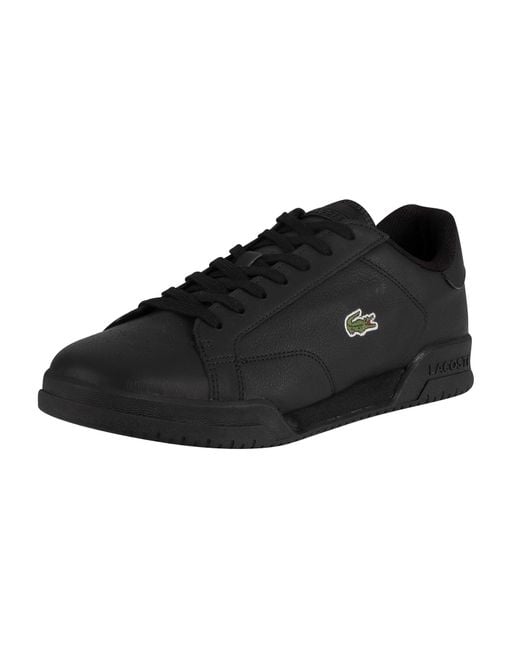 Lacoste Twin Serve 0721 2 Sma Leather Trainers in Black for Men | Lyst