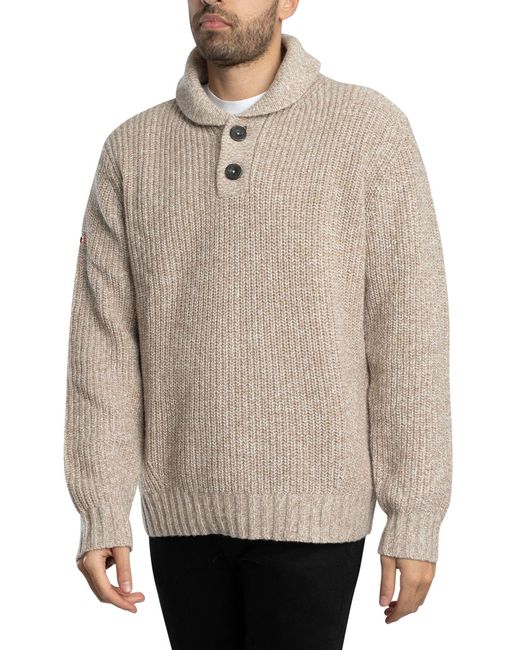 Superdry Natural Shawl Collar Jumper for men