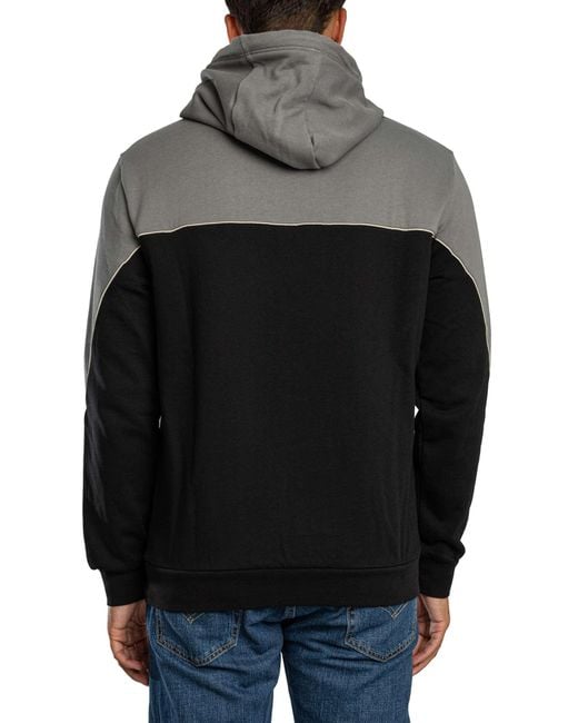 EA7 Black Two Tone Pullover Hoodie for men