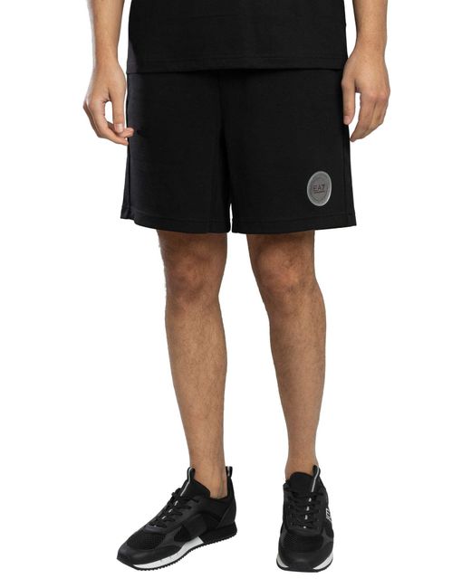 EA7 Black Badge Logo Sweat Shorts for men
