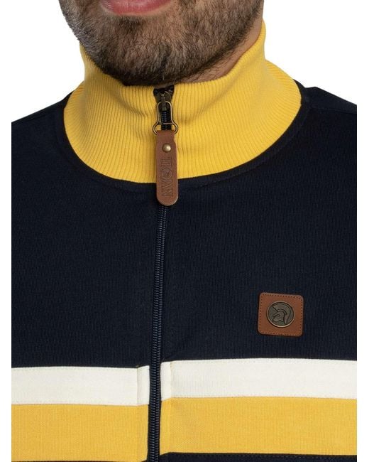 Trojan Blue Panel Stripe Track Jacket for men