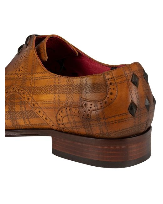 Jeffery West Brown Leather Shoes for men
