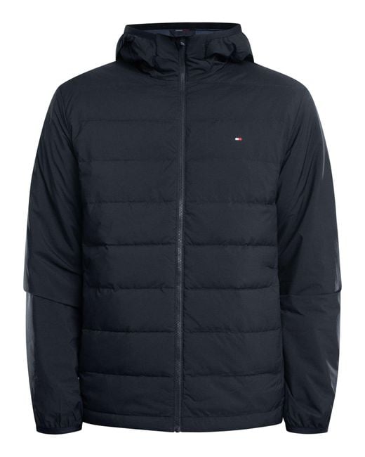 Tommy Hilfiger Blue Mix Quilted Hooded Jacket for men