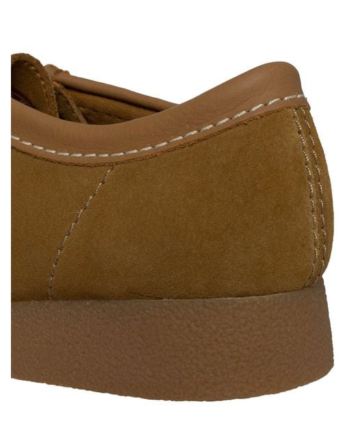 Clarks Brown Wallabee Evo Suede Shoes for men