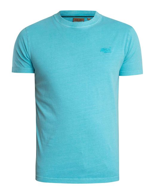 Superdry Blue Essential Logo Emb Neon T-shirt for men