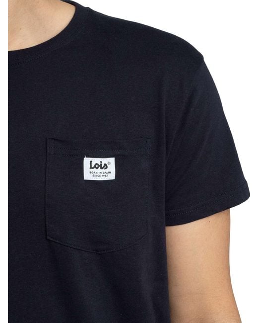 Lois Black Teco Chest Pocket T-shirt for men