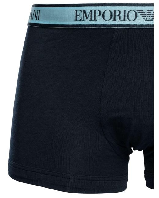 Emporio Armani Blue 3 Pack Trunks for men