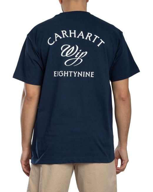 Carhartt Blue Eightynine Back Graphic T-shirt for men