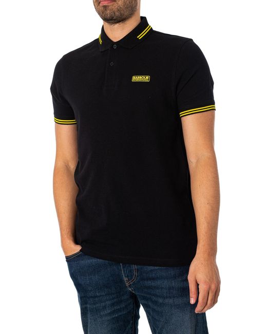 Barbour Black Essential Tipped Polo Shirt for men