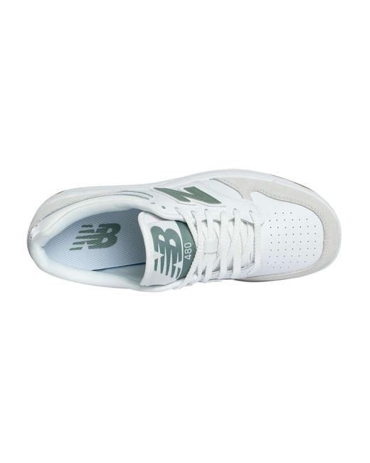 New Balance White 480 Leather Trainers for men
