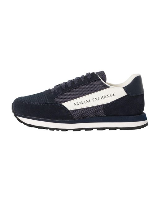 Armani Exchange Blue Branded Trainers for men