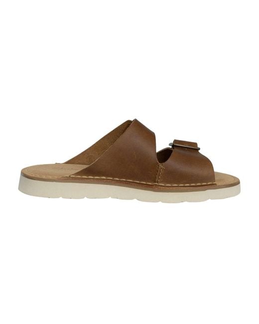 Clarks Brown Solsbury Strap Leather Sandals for men