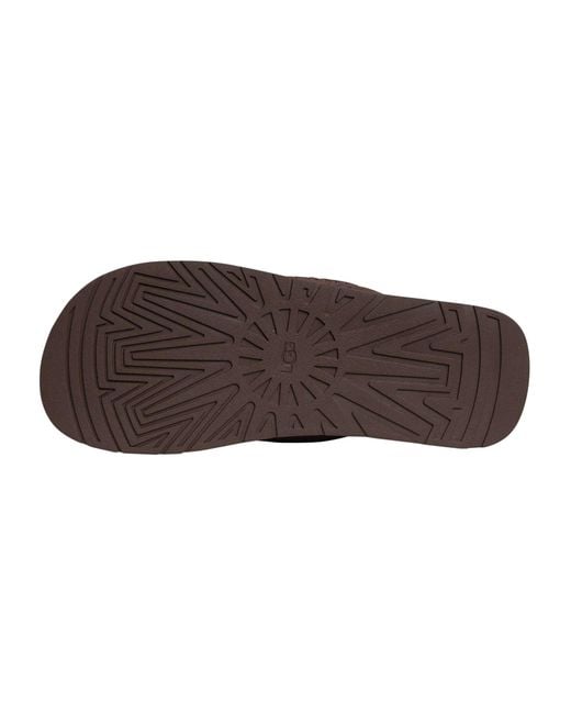 Ugg Brown Seaside Ii Leather Flip Flops for men