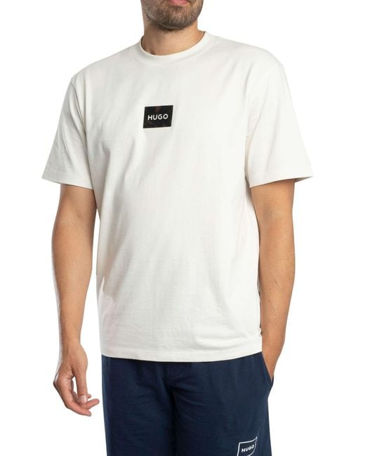 HUGO White Dumeon Logo T-shirt for men