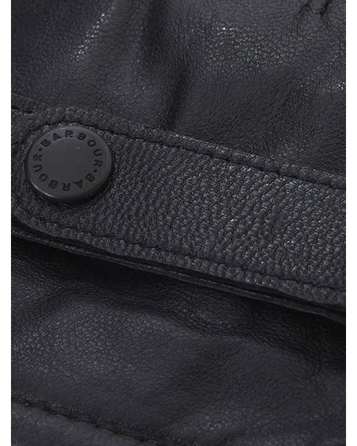 Barbour Blue Burnished Leather Thinsulate Gloves Black for men