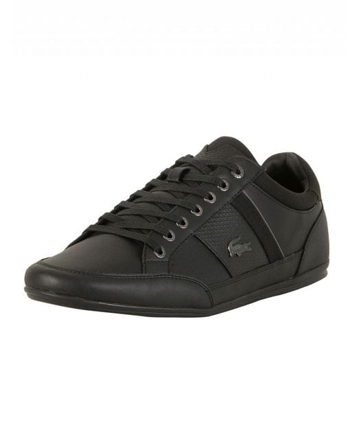Lacoste Black/dark Grey Chaymon 118 1 Cam Leather Trainers for men