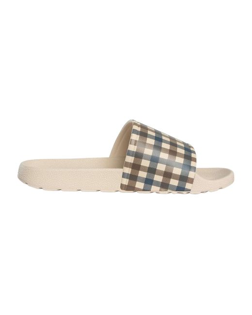 Aquascutum Metallic Iconic Sliders for men