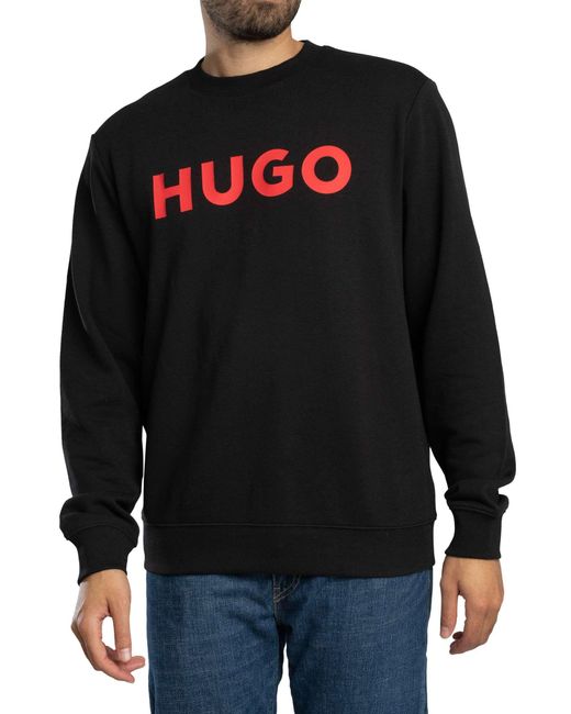 HUGO Black Dem Graphic Sweatshirt for men